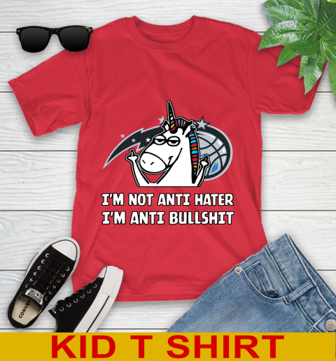 Orlando Magic NBA Basketball Unicorn I'm Not Anti Hater I'm Anti Bullshit Youth T-Shirt 10