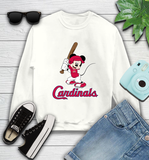MLB Baseball St.Louis Cardinals Cheerful Mickey Mouse Shirt Sweatshirt 2