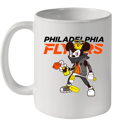 Philadelphia Flyers NHL Hockey Mickey Peace Sign Sports Ceramic Mug 11oz