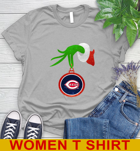 Cincinnati Reds Grinch Merry Christmas MLB Baseball Women's T-Shirt 5