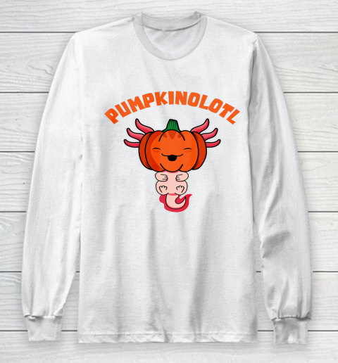 Axolotl Halloween Costume Pumpkinolotl Fall Pumpkin Long Sleeve T-Shirt