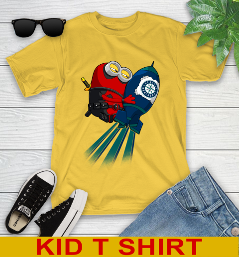 MLB Baseball Seattle Mariners Deadpool Minion Marvel Shirt Youth T-Shirt 9