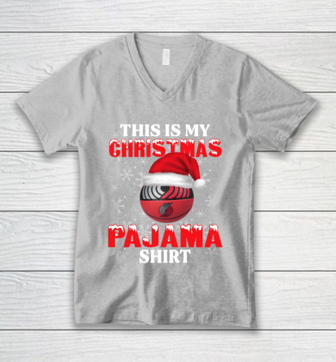 Portland Trail Blazers This Is My Christmas Pajama Shirt NBA V-Neck T-Shirt 3