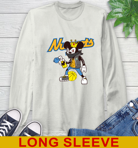 Denver Nuggets NBA Basketball Mickey Peace Sign Sports Long Sleeve T-Shirt 12
