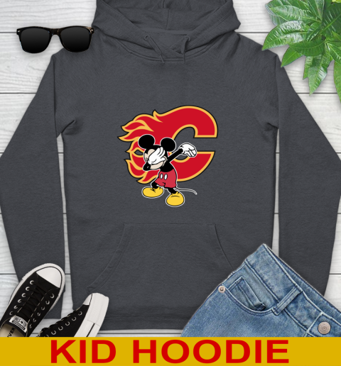 Calgary Flames NHL Hockey Dabbing Mickey Disney Sports Youth Hoodie 9