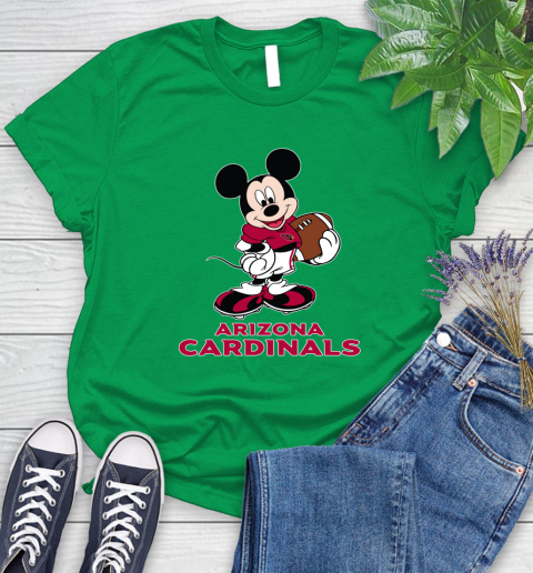 NFL Football Arizona Cardinals Cheerful Mickey Mouse Shirt Women's T-Shirt 7