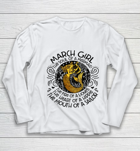 The Fire of a Lioness March Birthday Youth Long Sleeve