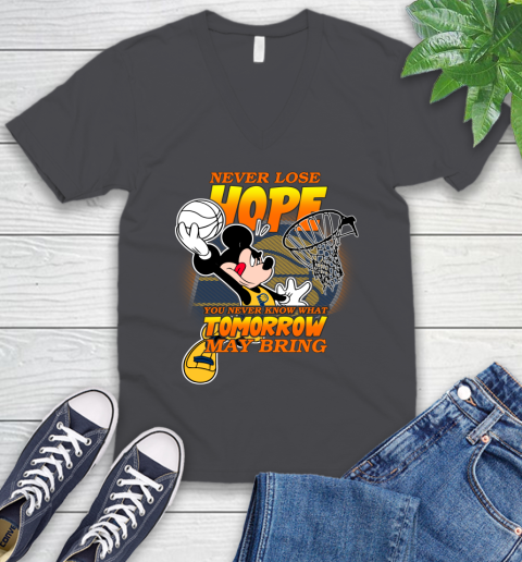 Indiana Pacers NBA Basketball Mickey Disney Never Lose Hope V-Neck T-Shirt 4