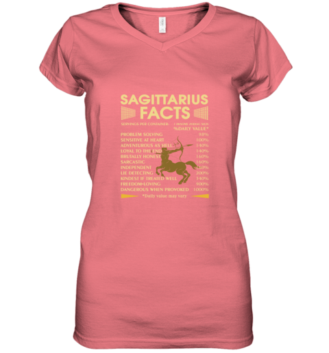 6fro zodiac sagittarius facts awesome zodiac sign daily value women v neck t shirt 39 front coral