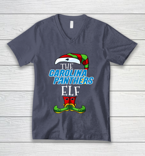 Carolina Panthers Christmas ELF Funny NFL V-Neck T-Shirt 7