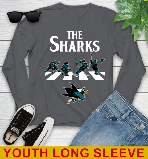 NHL Hockey San Jose Sharks The Beatles Rock Band Shirt Youth Long Sleeve 9