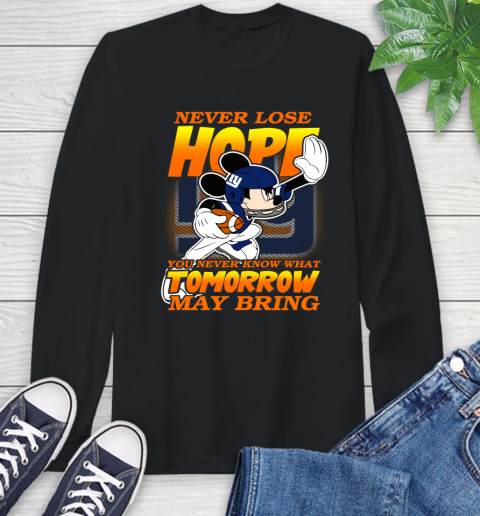 New York Giants NFL Football Mickey Disney Never Lose Hope Long Sleeve T-Shirt