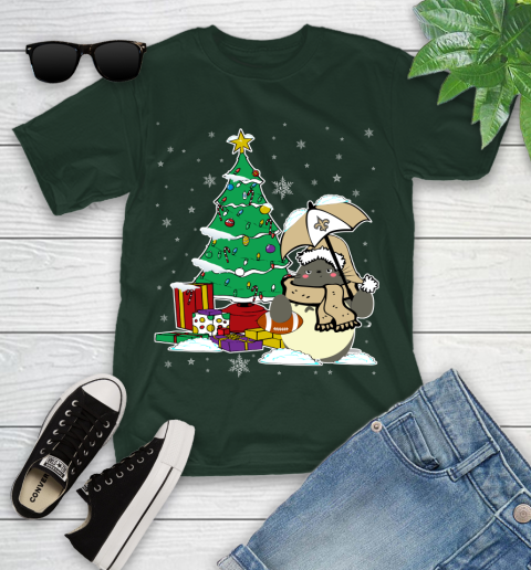 New Orleans Saints NFL Football Cute Tonari No Totoro Christmas Sports Youth T-Shirt 5