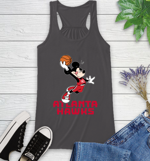 NBA Basketball Atlanta Hawks Cheerful Mickey Mouse Shirt Racerback Tank 12