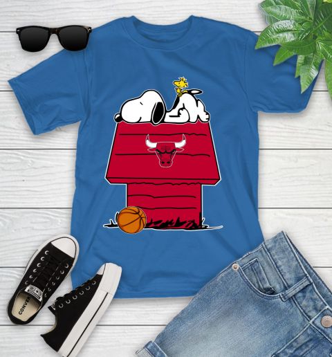 Chicago Bulls NBA Basketball Snoopy Woodstock The Peanuts Movie Youth T-Shirt 9