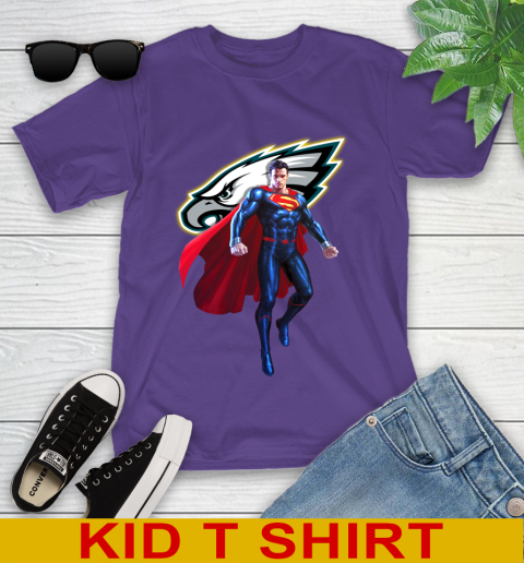 NFL Superman DC Sports Football Philadelphia Eagles Youth T-Shirt 4