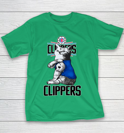 NBA Basketball My Cat Loves LA Clippers Youth T-Shirt 3