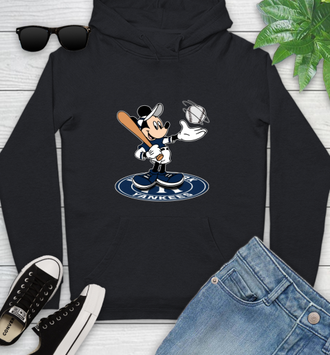 MLB Baseball New York Yankees Cheerful Mickey Disney Shirt Youth Hoodie