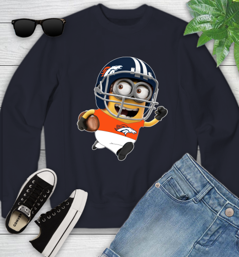 NFL Denver Broncos Minions Disney Football Sports Youth Sweatshirt 3