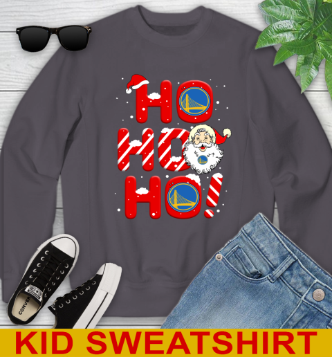 Golden State Warriors NBA Basketball Ho Ho Ho Santa Claus Merry Christmas Shirt Youth Sweatshirt 5