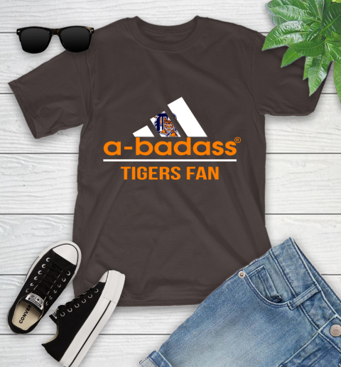 MLB A Badass Detroit Tigers Fan Adidas Baseball Sports Youth T-Shirt 7