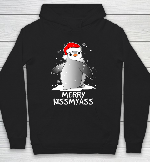 Funny Penguin Merry Kissmyass Christmas Hoodie