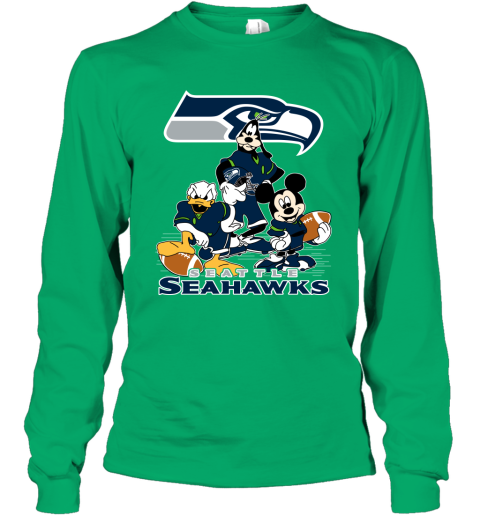 Seattle Seahawks Youth Logo Allover Print Long Sleeve T-Shirt