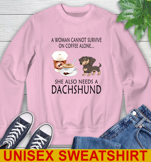 Women cannot survive on coffee alone she also need a DACHSHUND tshirt 33