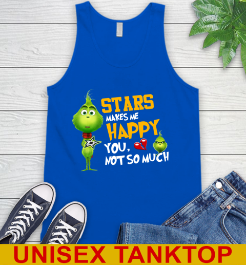 NHL Dallas Stars Makes Me Happy You Not So Much Grinch Hockey Sports Tank Top 4