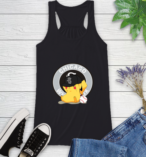 MLB Pikachu Baseball Sports Chicago White Sox Racerback Tank 2