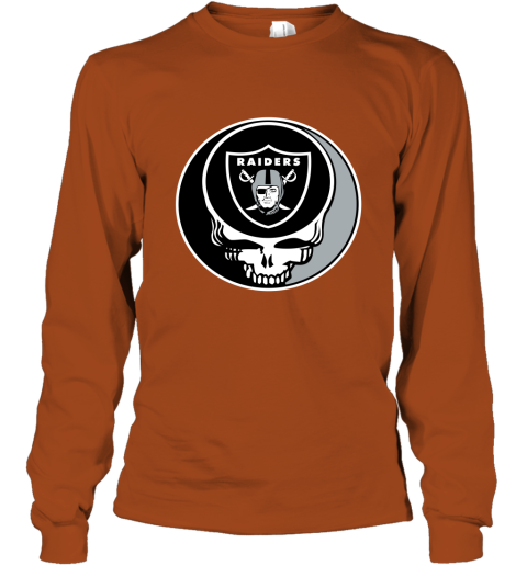 NFL Oakland Raiders Grateful Dead Rock Band Football Sports 2FIvP7ZQsqt long sleeve tee 14 95 151514 front texas orange