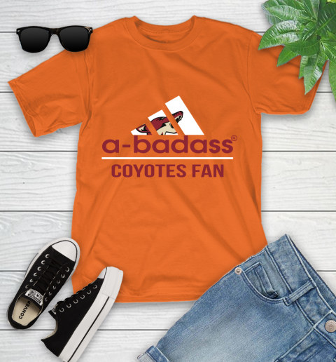 NHL A Badass Arizona Coyotes Fan Adidas Hockey Sports Youth T-Shirt 9