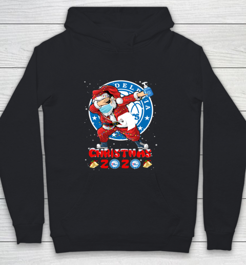 Philadelphia 76ers Funny Santa Claus Dabbing Christmas 2020 NBA Youth Hoodie