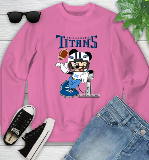 NFL Tennessee Titans Mickey Mouse Disney Super Bowl Football T Shirt Youth Sweatshirt 7