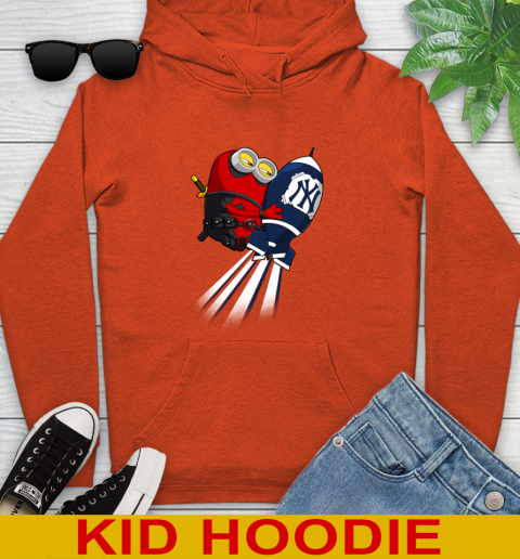 MLB Baseball New York Yankees Deadpool Minion Marvel Shirt Youth Hoodie - Image 5