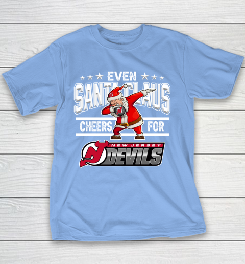 New Jersey Devils Even Santa Claus Cheers For Christmas NHL Youth T-Shirt 8