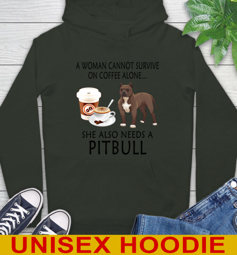 Women cannot survive on coffee alone she also need a PITBULL tshirt 24