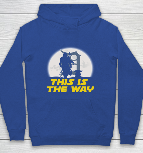 Detroit Tigers MLB Baseball Star Wars Yoda And Mandalorian This Is The Way Youth Hoodie 6