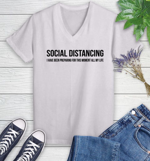 Nurse Shirt Funny Anti Social Introvert Gift Social Distancing T Shirt Women's V-Neck T-Shirt