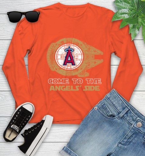 MLB Come To The Los Angeles Angels Side Star Wars Baseball Sports Youth Long Sleeve 3