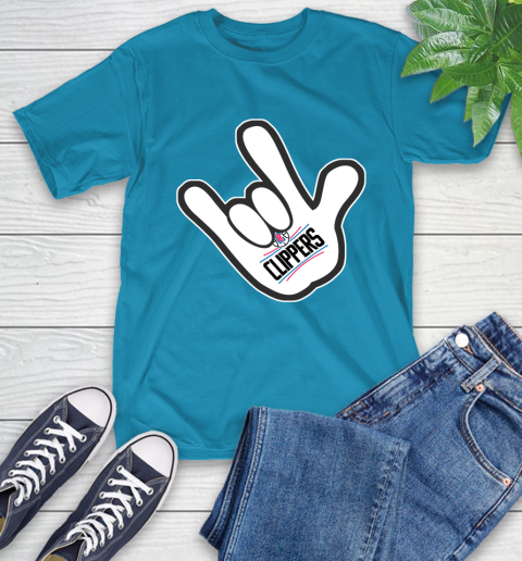 LA Clippers NBA Basketball Mickey Rock Hand Disney T-Shirt 8