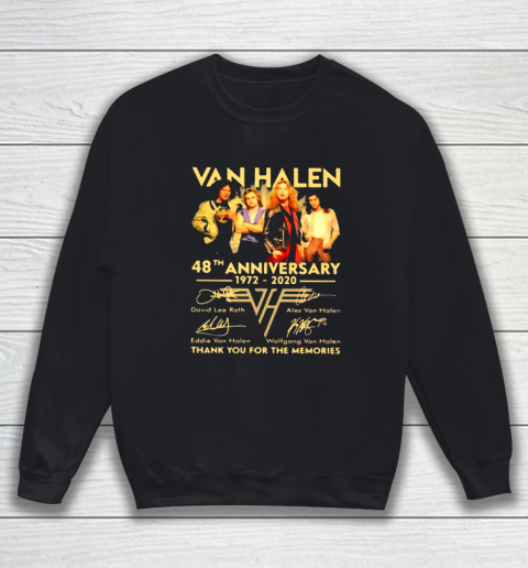 Van Halen 48th Anniversary 1972 2020 thank you for the memories signatures Sweatshirt