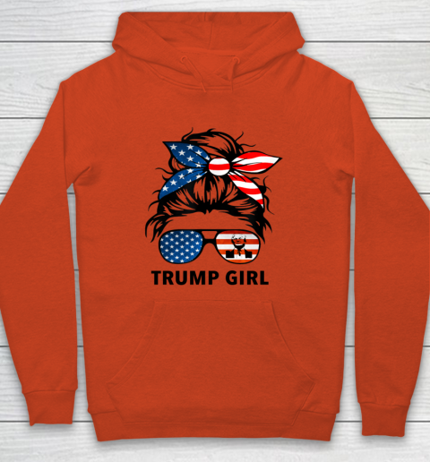 Trump Girl American Flag Glass Youth Hoodie 3