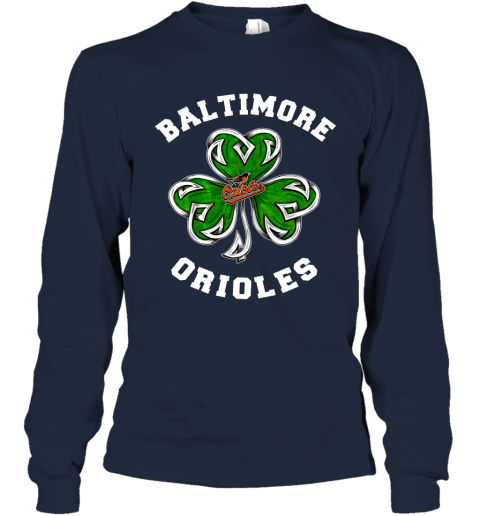 MLB Baltimore Orioles Three Leaf Clover St Patrick's Day Baseball Sports  Women's V-Neck T-Shirt