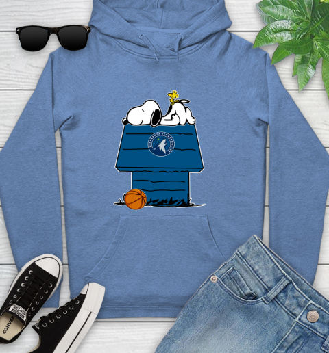 Minnesota Timberwolves NBA Basketball Snoopy Woodstock The Peanuts Movie Youth Hoodie 12