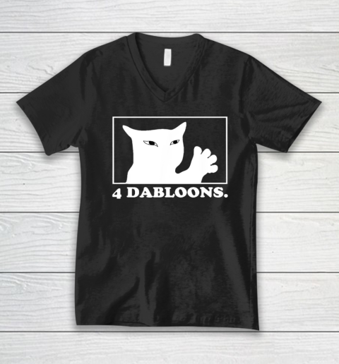 4 Dabloons Cat V-Neck T-Shirt