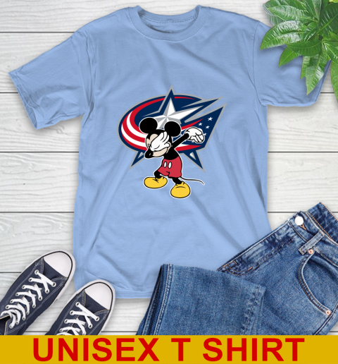 Columbus Blue Jackets NHL Hockey Dabbing Mickey Disney Sports T-Shirt 11