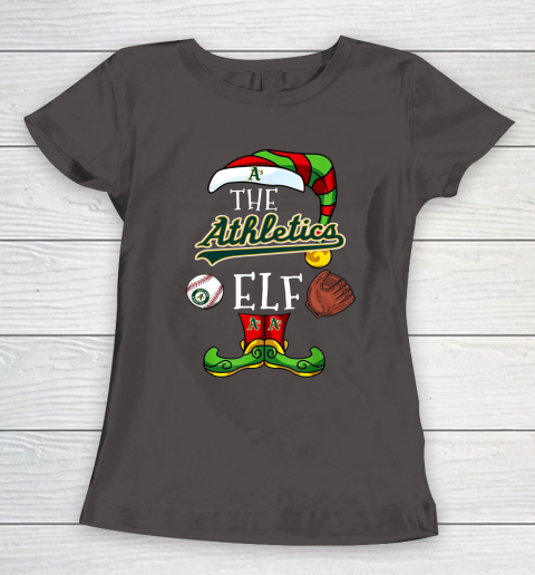 Oakland Athletics Christmas ELF Funny MLB Women's T-Shirt 7