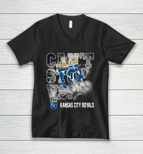 MLB Kansas City Royals Baseball Can't Stop Vs Kansas City Royals V-Neck T-Shirt