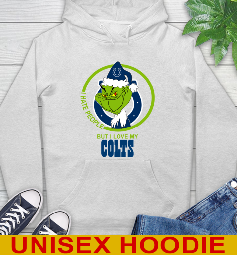 Indianapolis Colts NFL Christmas Grinch I Hate People But I Love My Favorite Football Team Hoodie